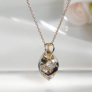 K18YG/WG/PG ゴールド ダイヤモンド ダイヤ ネックレス ペンダント 雫 ドロップ 誕生石...