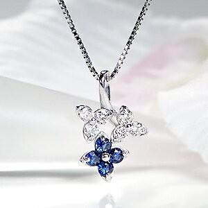 ペンダントトップ サファイア ブルーサファイア ダイヤモンド K18ホワイトゴールド サファイア ダ...