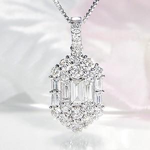 ジュエリーフォーユー ダイヤモンドペンダント ネックレス K18WG