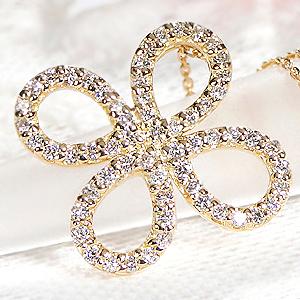 K18YG/WG/PG 0.50ct フラワーモチーフ ダイヤモンド ペンダント 0.5ct 0.5...