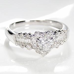pt900 「中央宝研ソーティング付」 ハートカット ダイヤモンド リング ジュエリー 指輪 プラチ...