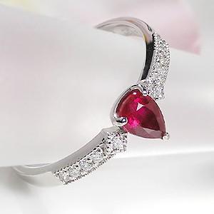 pt900 「0.4ctUP」 ルビー ダイヤモンド リング ジュエリー 指輪