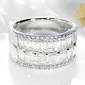 pt900 プラチナダイヤモンド ダイヤ 指輪 リング バケットカット 希少 2カラット 2.20c...