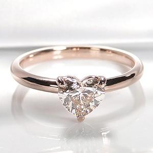 K18 PG ゴールド 指輪 リング ハート ダイヤモンド ダイヤ ハートシェイプ 1.00ctUP...