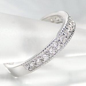 Pt900 0.85ct 天然 ダイヤモンド ハーフ エタニティ リング