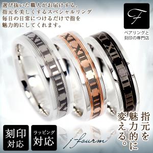 刻印 リング サージカル ステンレス アレルギー対応 レディース メンズ 指輪 外側ローマ数字 ネオマットライン 5mm 送料 無料 名入れ リング シンプル 男性 女性｜j-fourm