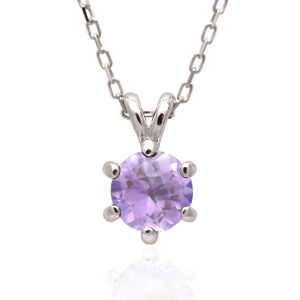 ラベンダーアメジスト ネックレス ペンダント トップ プラチナ pt900 5mm シックスクラウン...