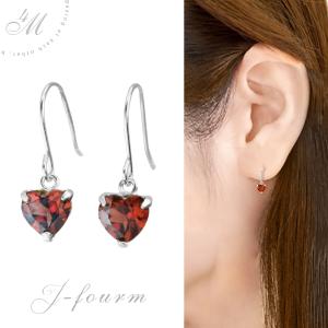 ルビー ピアス K10 レディース メンズ ホワイトゴールド フック 7月