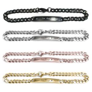 名前刻印無料 ペアブレスレット IDプレートブ...の詳細画像5