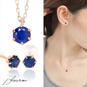 サファイア ピアス ネックレス K10 ホワイトゴールド WG 9月 誕生石 