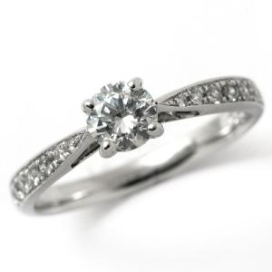婚約指輪 シンプル ダイヤモンド 0.2カラット プラチナ 鑑定書付 0.208