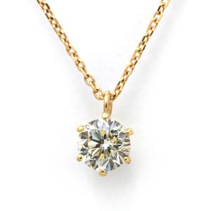 ダイヤモンド ネックレス K18 一粒 0.4ct 鑑定書付 0.404ct Fカラー