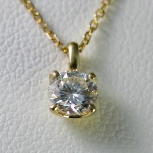 ダイヤモンド ネックレス K18 一粒 0.3ct 鑑定書付 0.328ct G