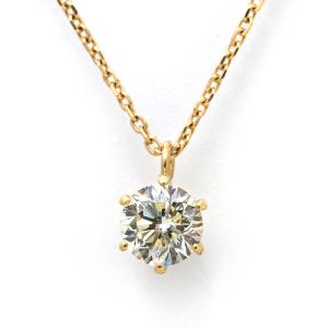 ダイヤモンド ネックレス K18 一粒 0.3ct 鑑定書付 0.357ct Dカラー 