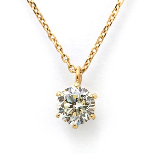 ダイヤモンド ネックレス K18 一粒 1.0ct 鑑定書付 1.00ctup Fカラー IFクラス...