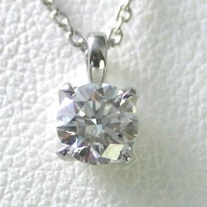 ダイヤモンド ネックレス 一粒 プラチナ 0.5カラット 鑑定書付 0.50ct Dカラー SI1ク...