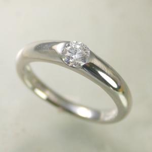 婚約指輪 安い プラチナ ダイヤモンド リング 0.2カラット 鑑定書付 0.222ct Fカラー SI1クラス VGカット CGL｜j-jewelry