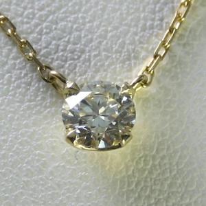 ダイヤモンド ネックレス K18 一粒 0.4ct 鑑定書付 0.421ct Fカラー