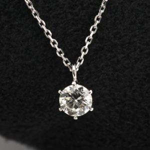 ダイヤモンド ネックレス 一粒 プラチナ 1.0カラット 鑑定書付  1.051ct Dカラー VVS1クラス 3EXカット H&C CGL｜j-jewelry