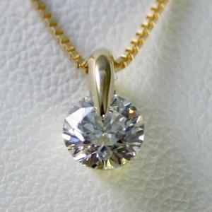 ダイヤモンド ネックレス K18 一粒 0.5カラット 鑑定書付 0.56ct D