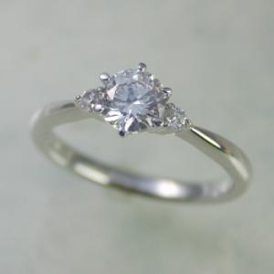 婚約指輪 安い ダイヤモンド プラチナ 0.2カラット 鑑定書付 0.28ct D