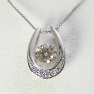 ダンシングストーン ダイヤモンド ネックレス 一粒 0.30ct 0.02ct  プラチナ 激安 送...