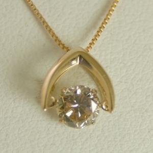 大粒天然ダイヤプラチナネックレス 華きらり] Pt 0.3ct 天然 ダイヤモンド ネックレス 平アズキ 40cm 一粒