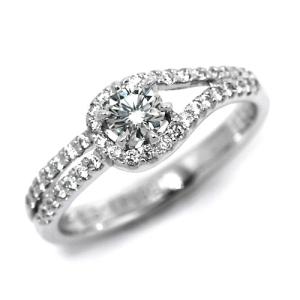 婚約指輪 プラチナ ダイヤモンド リング 0.3カラット 鑑定書付 0.34ct