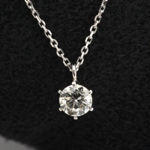 ダイヤモンド 一粒 ネックレス プラチナ 0.3カラット 鑑定書付 0.35ct