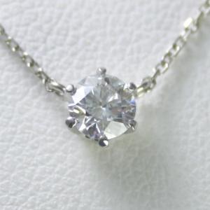 ダイヤモンド ネックレス プラチナ 一粒 0.3ct 鑑定書付 0.340ct Dカラー VS1クラ...