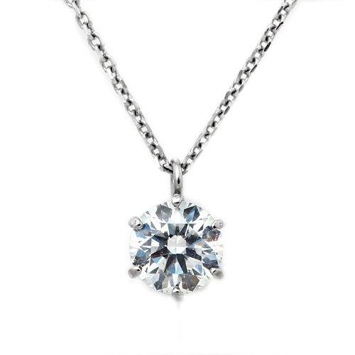 ダイヤモンド ネックレス プラチナ 一粒 0.3ct 鑑定書付 0.340ct Dカラー VS1クラ...
