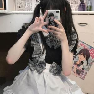 メイド服 チェック柄 メイド 6点セット ワン...の詳細画像1