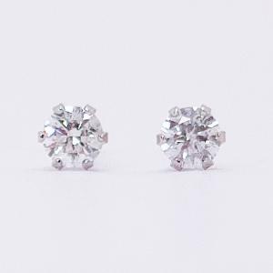 プラチナ ダイヤモンド スタッド ピアス 0.2ct 6本爪 6JBC4020480｜j-kimura