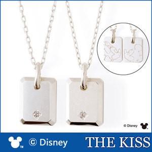 ペアネックレス ディズニー ミッキー ミニー THE KISS シルバー ペアネックレス ダイヤモンド DI-SN1830DM DI-SN1831DM おそろい 誕生日 ホワイトデー