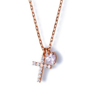 レディースネックレス THE KISS  Swarovski Zirconia SV925製 シルバ...