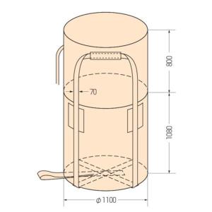 コンテナバッグ KR-2-ST 内容量1ｔまで 丸型 反転ベルト付き 10枚入り フレコンバッグ エコノミータイプ