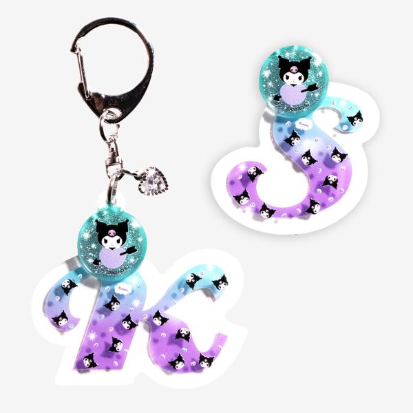 クロミ　アルファベット大　アクリル　チャーム　キーホルダー