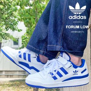 アディダス スニーカー メンズ adidas originals フォーラム ロー FORUM LOW ローカット シューズ 靴 レザー ベルクロ 白  ホワイト/ロイヤルブルー