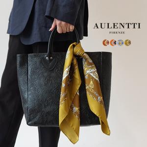 オウレンティ スカーフ シルク レディース  AULENTTI SCARF SILK MA-7009-66 ネッカチーフ シルク100% 絹 66cm×66cm 正方形 イタリア製 (ゆうパケット対象)