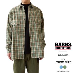 バーンズ アウトフィッターズ シャツ メンズ Barns Outfitters STN PANAMA SHIRT BR-24183 長袖 チェックシャツ カジュアル トップス アメカジ｜j-piaplus