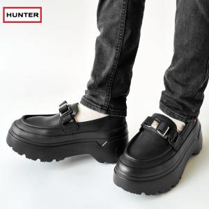 HUNTER リファインド グロス ペニー ローファー レインシューズ　UK6 レディース リファインド グロス ペニー ローファー - ブラック