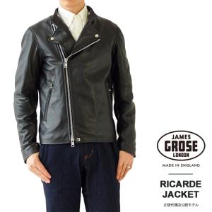 JAMES GROSE ジェームスグロース ライダースジャケット メンズ 本革 ダブル シングル シープレザー 羊革 RICARDE JACKET (AW22JAM-03)｜j-piaplus