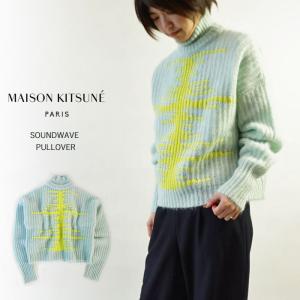 MAISON KITSUNE メゾンキツネ ニット セーター ローゲージ モヘア ニット ハイネック SOUNDWAVE PULLOVER  (HW00528KT1062)≪★返品交換対象外≫