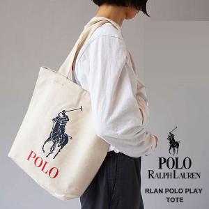 ラルフローレン トートバッグ レディース メンズ POLO RALPH LAUREN POLO PLAY TOTE 9AR018 W2U ビッグポニー プリント キャンバス｜j-piaplus