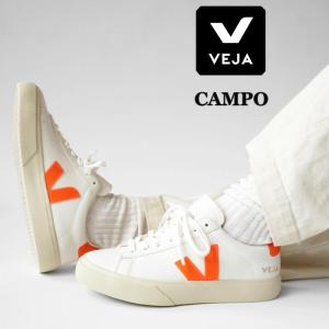 (正規販売店) レディース VEJA ヴェジャ スニーカー 白 ホワイト オレンジ系 クロームフリーレザー CAMPO カンポ VJCP053494 ベジャ シューズ 靴｜j-piaplus