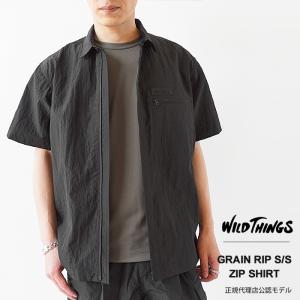 WILD THINGS ワイルドシングス シャツ シャツジャケット グレイン リップ ジップシャツ WT23019SK メンズ ≪★返品交換対象外≫