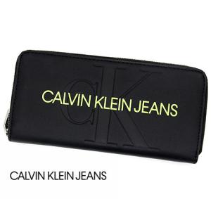 Calvin Klein Jeans　カルバンクラインジーンズ　K60K608397 BDS　小銭入れ付　ラウンドファスナー長財布　ブラック　男女兼用