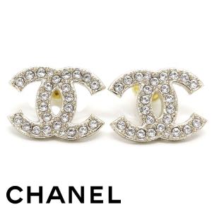 CHANEL シャネル ABE431 B18245 NZX60 ピアス CCマーク ココマーク ラインストーン シャンパンゴールド レディースピアス 新品 箱付