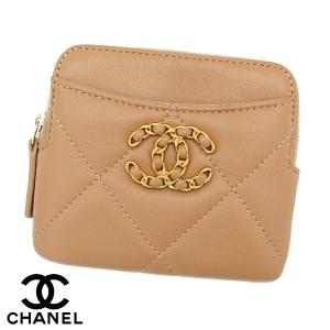 CHANEL シャネル AP2086 B04852 CHANEL 19 ジップ コインパース 小銭入れ コインケース シャイニー ラムスキン ベージュ ゴールド金具 ココマーク 新品 箱付