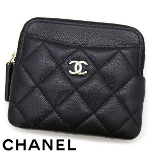 CHANEL シャネル AP2061 B10583 C3906 マトラッセ キャビアスキン ジップ コインパース 小銭入れ コインカードホルダー ブラック ゴールド金具 新品 ギフト 箱付